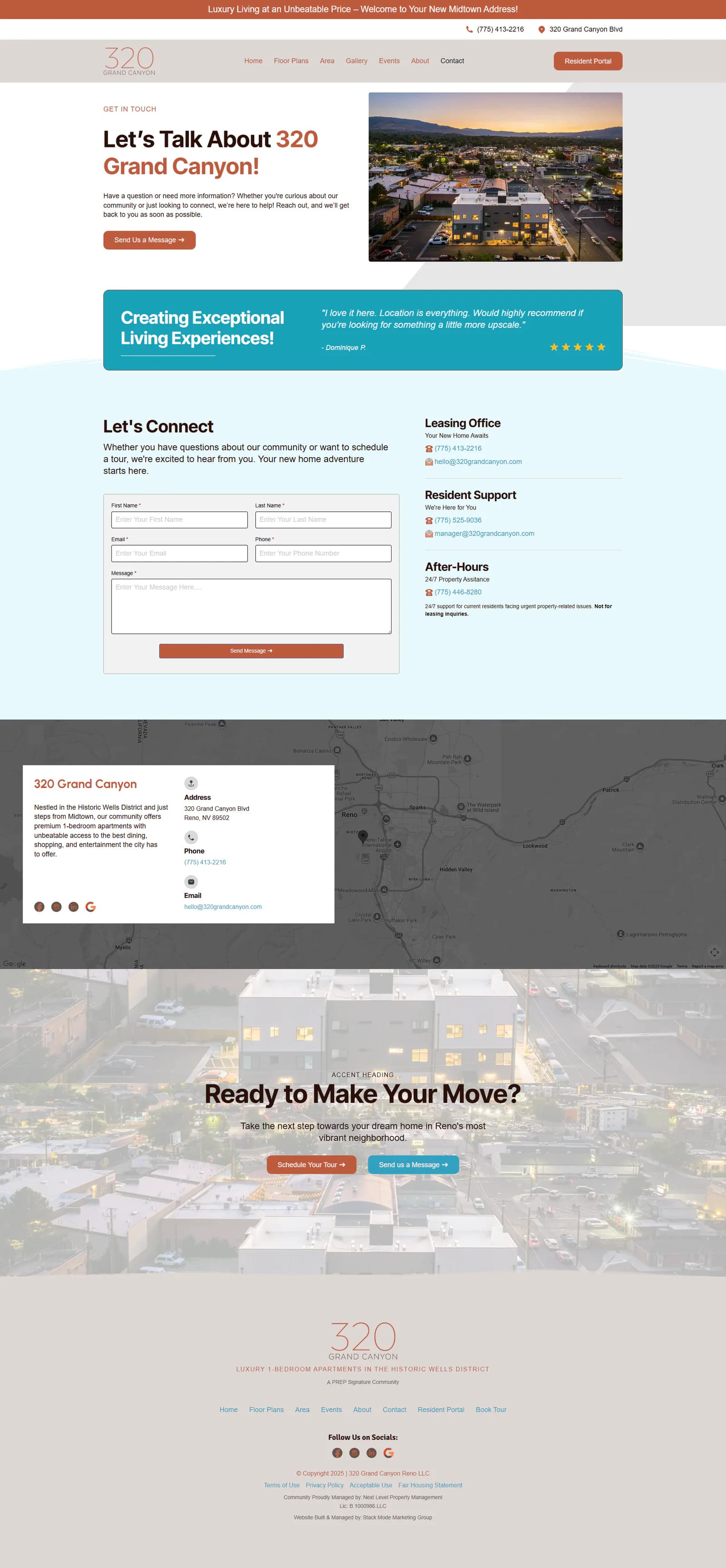320 Grand Canyon contact page