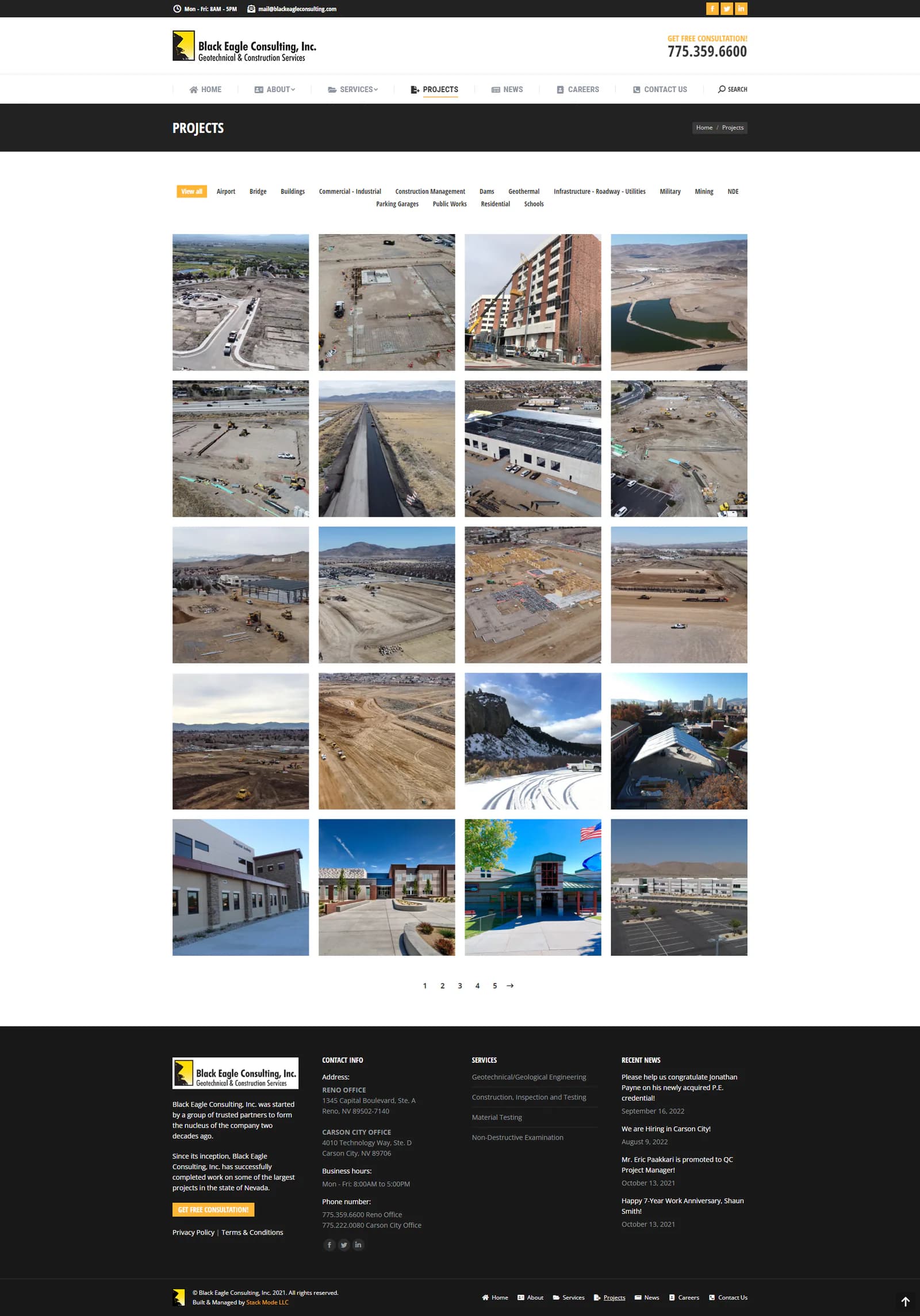Black Eagle Consulting projects page