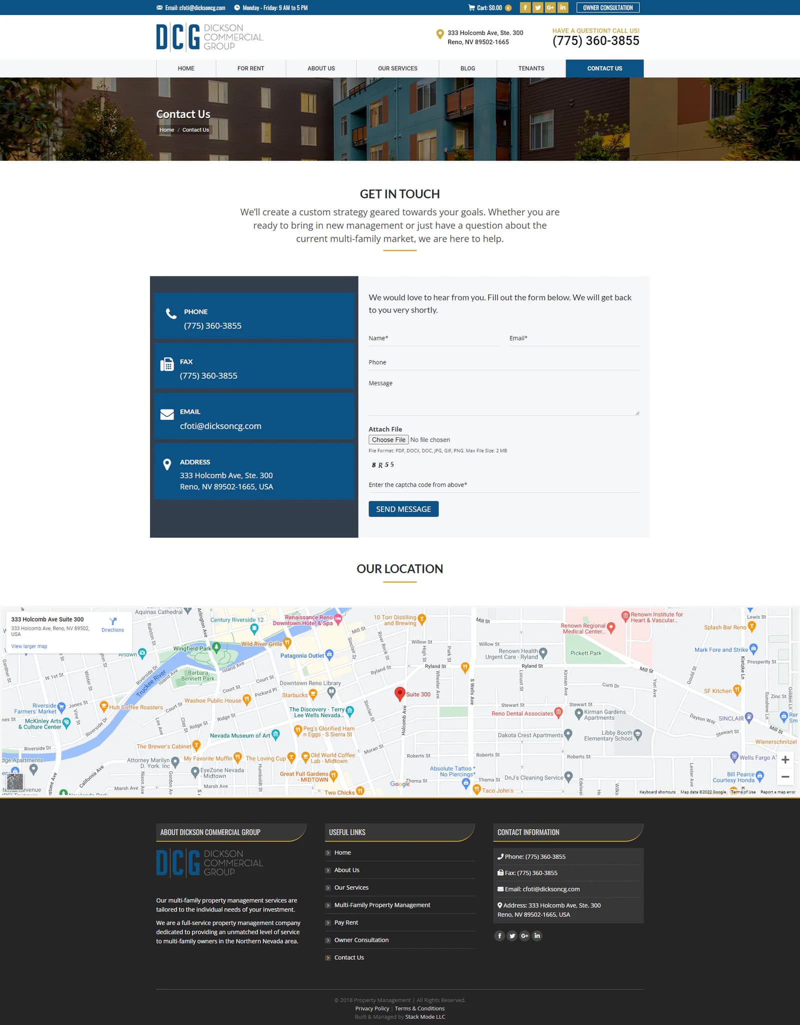 Dickson Commercial Group contact page