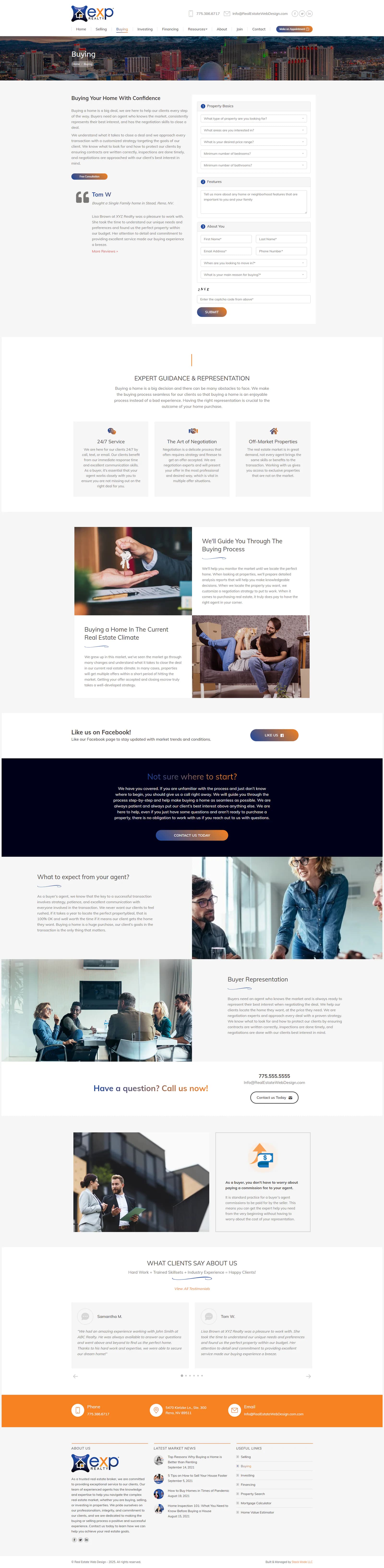 eXp Realty Agent Website buying page