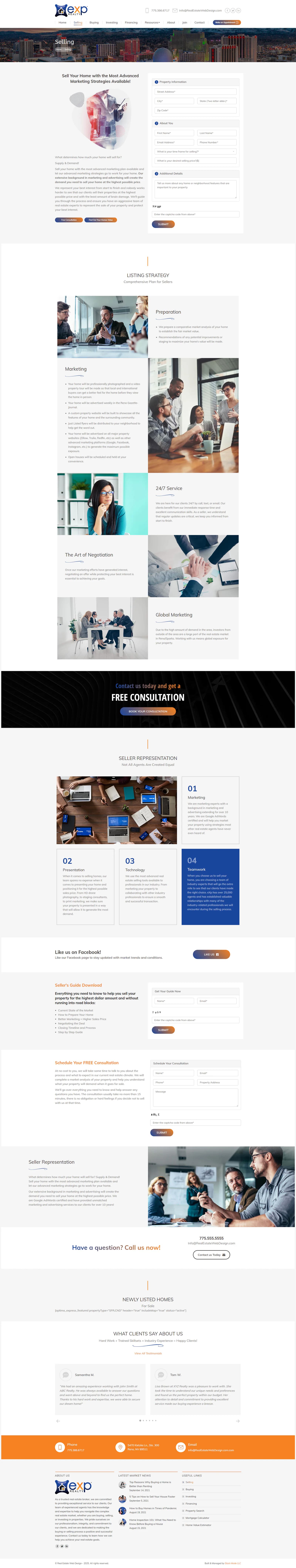 eXp Realty Agent Website selling page
