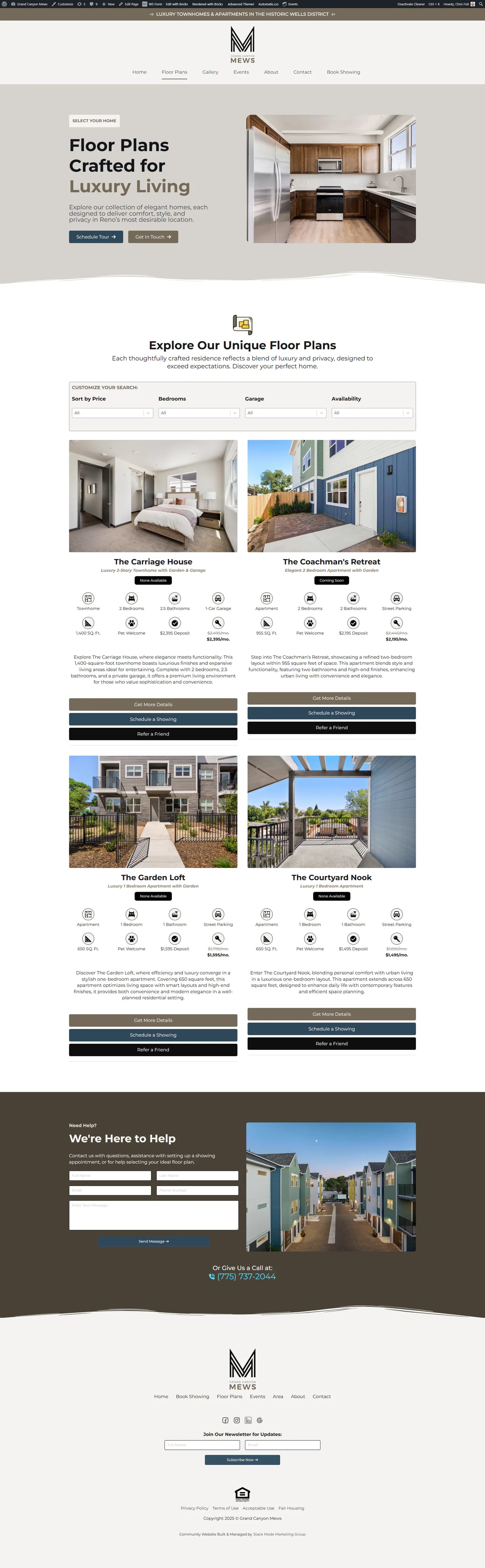 Grand Canyon Mews floor plans page