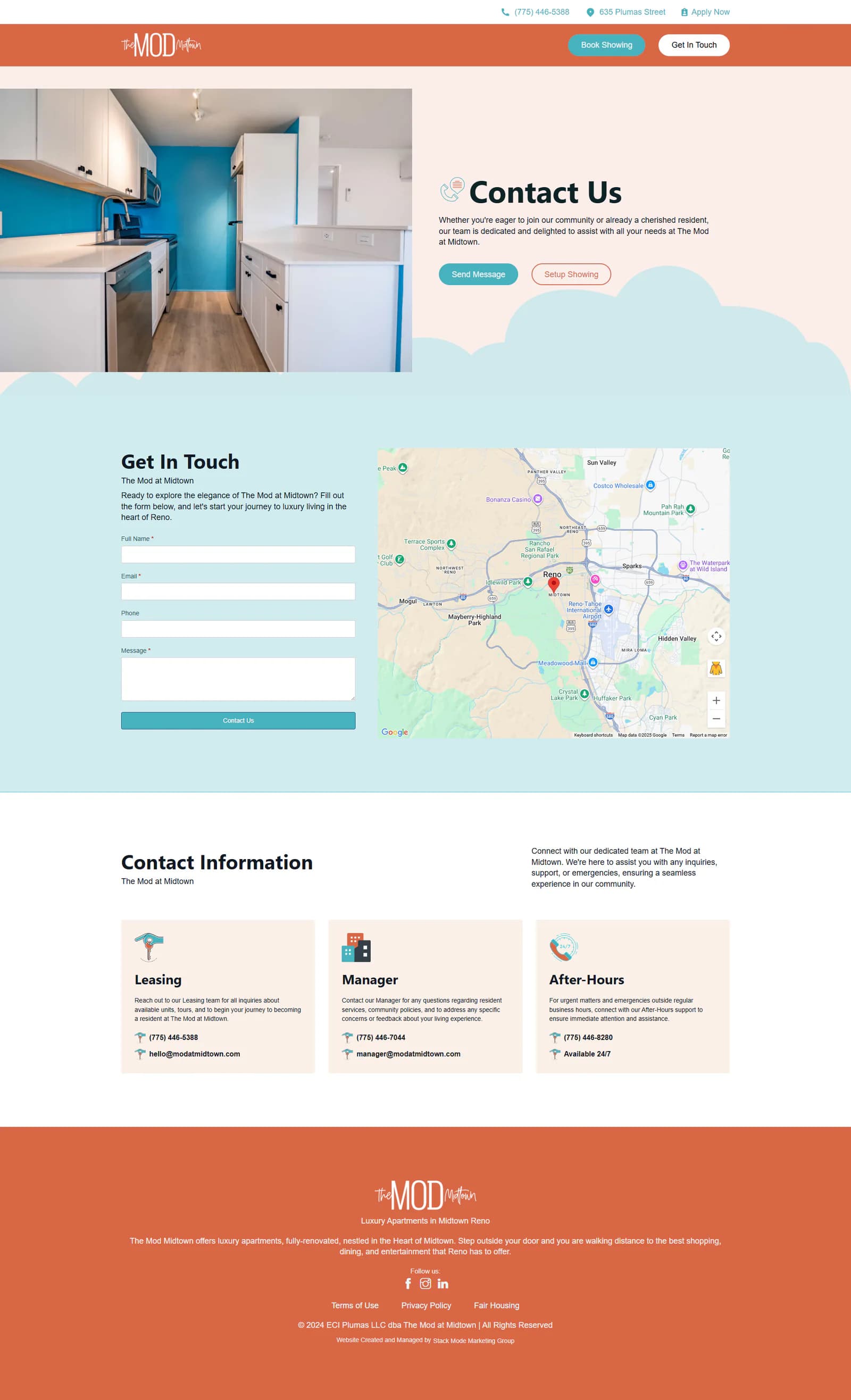 Mod at Midtown contact page