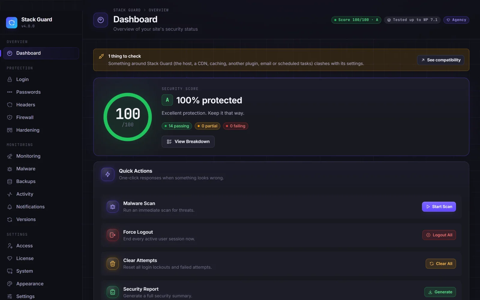Stack Guard interface