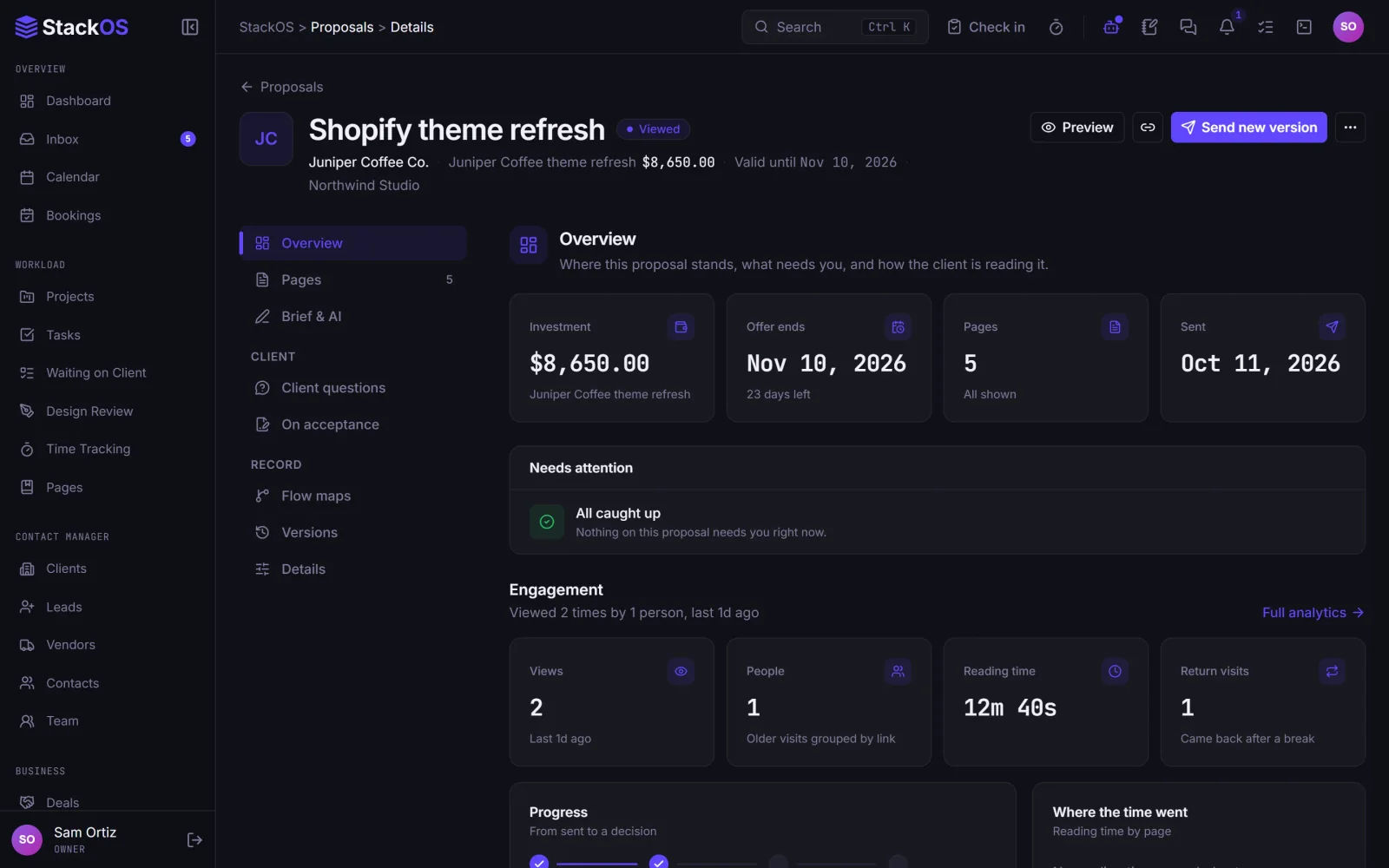 A Stack Mode proposal shown on desktop and mobile