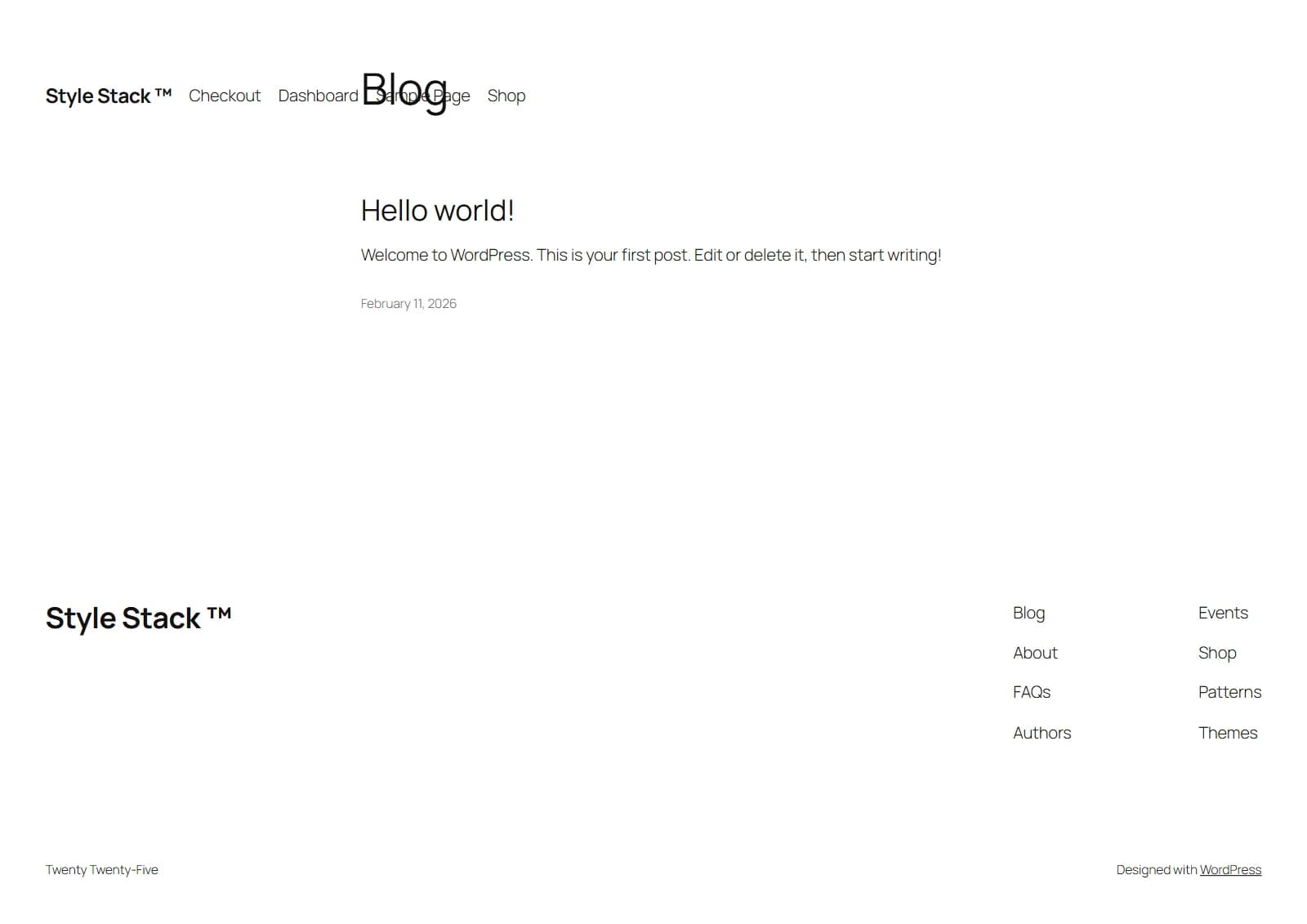 Style Stack site page