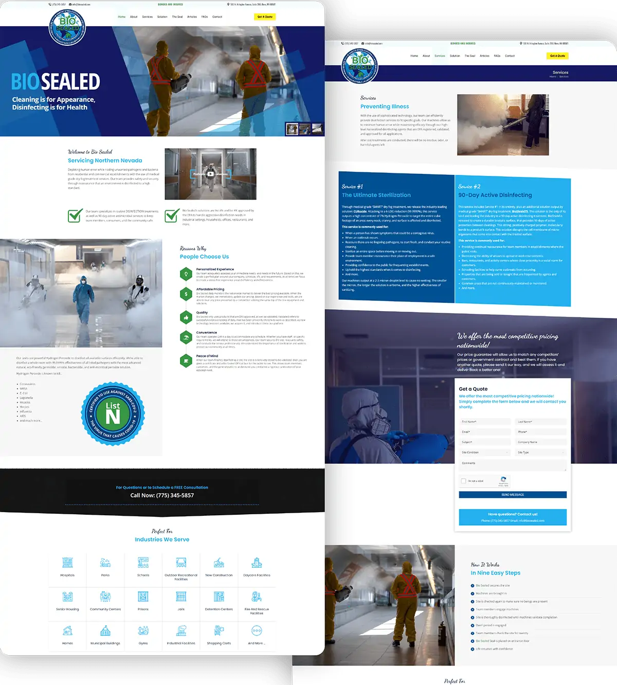 Portfolio Snapshot of Bio Sealed Website