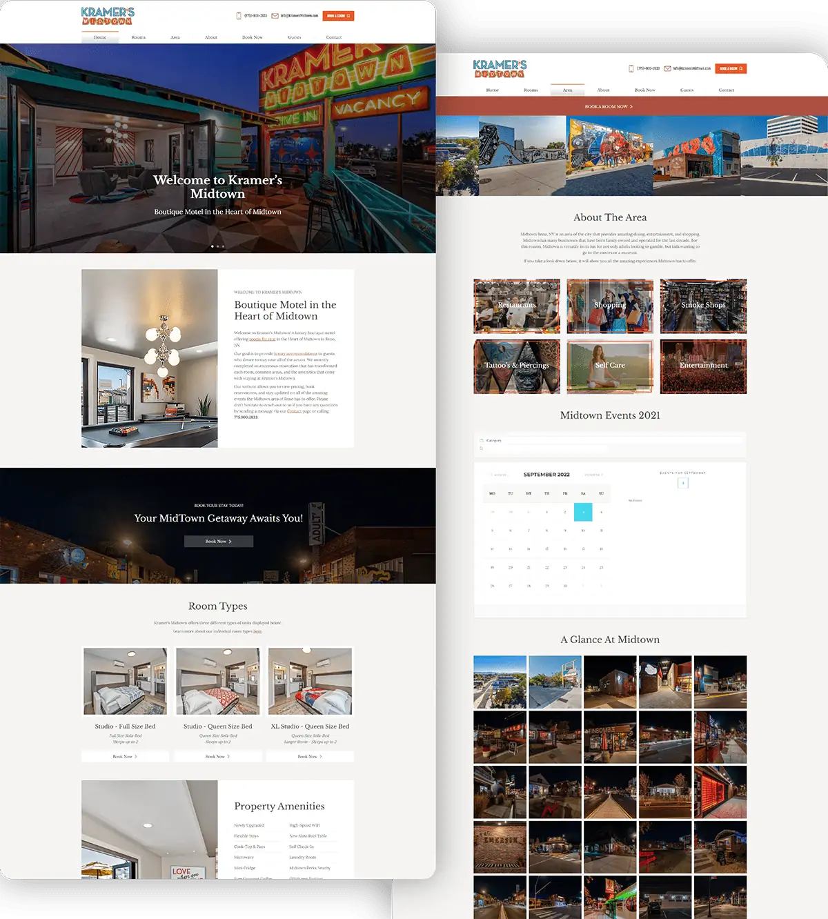 Portfolio Snapshot of Kramer's Midtown Website