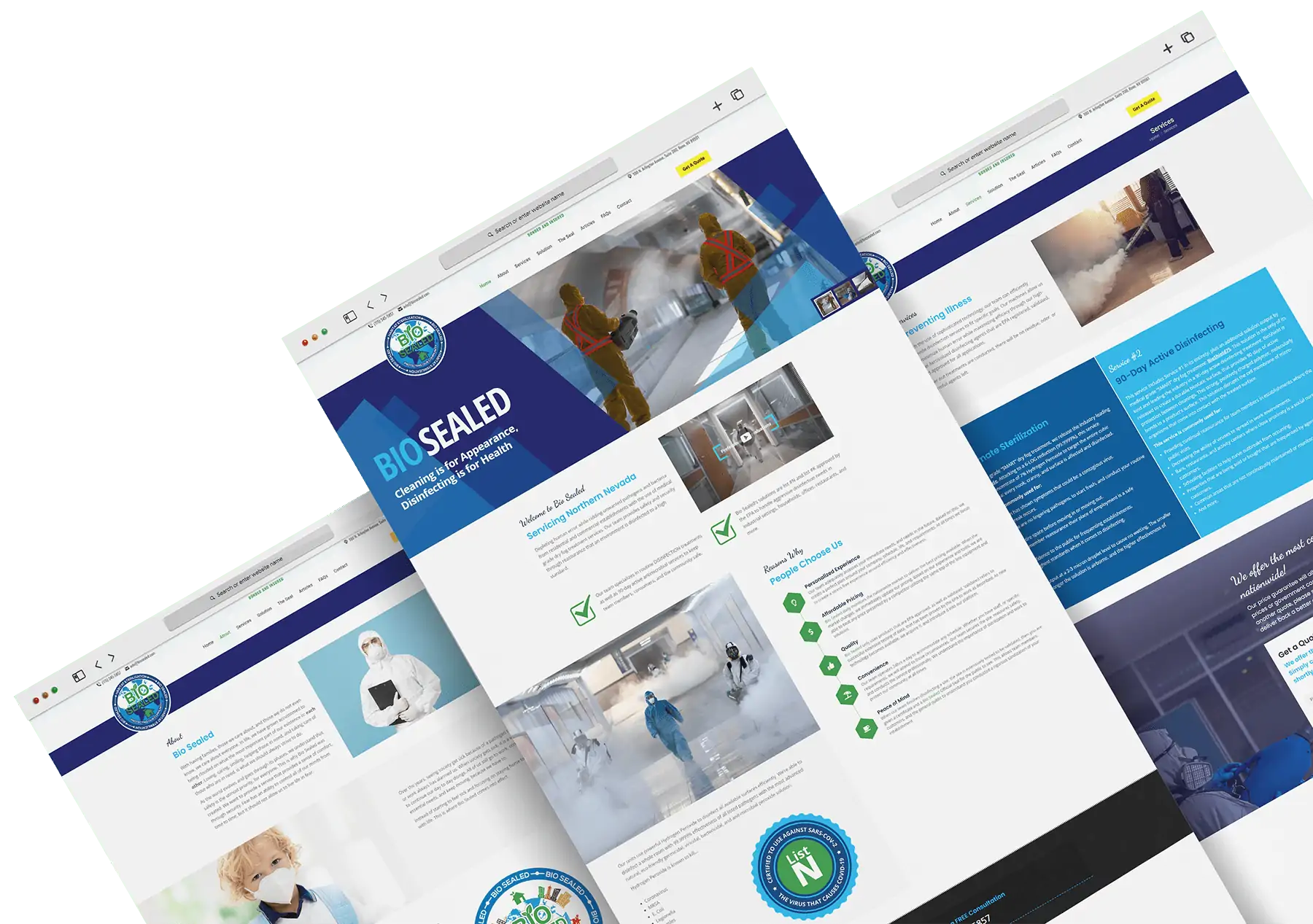 Portfolio Snapshot of Bio Sealed Website