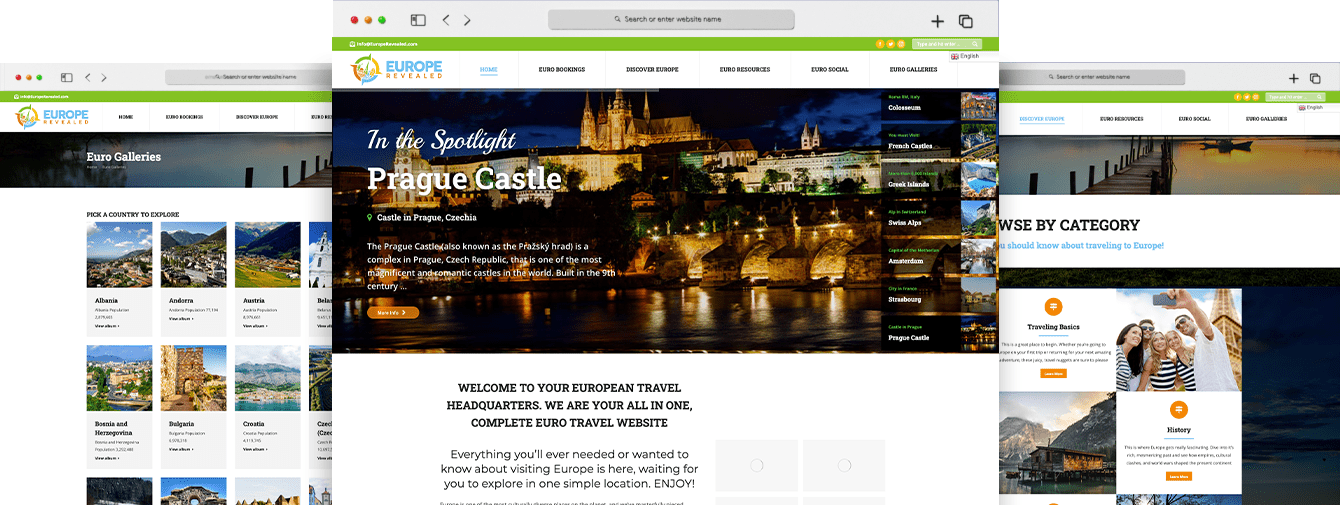 Web Design Project Snapshot of Europe Revealed Website