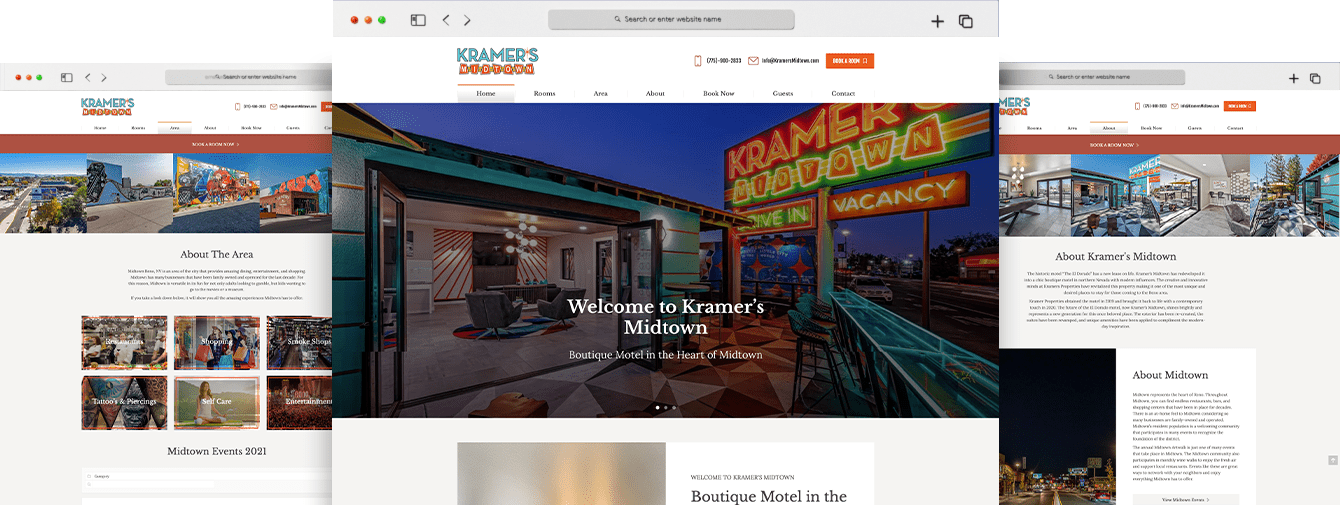 Web Design Project Snapshot of Kramer's Midtown Website