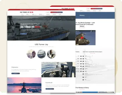 Web Design Project Snapshot for USS Turner Joy Reunion Group