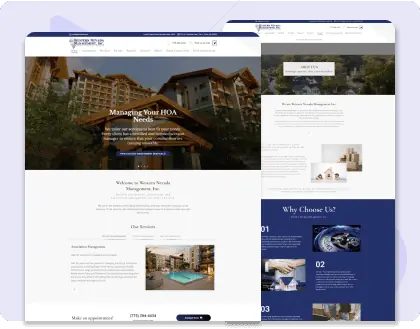 Web Design Project Snapshot for Western Nevada Management