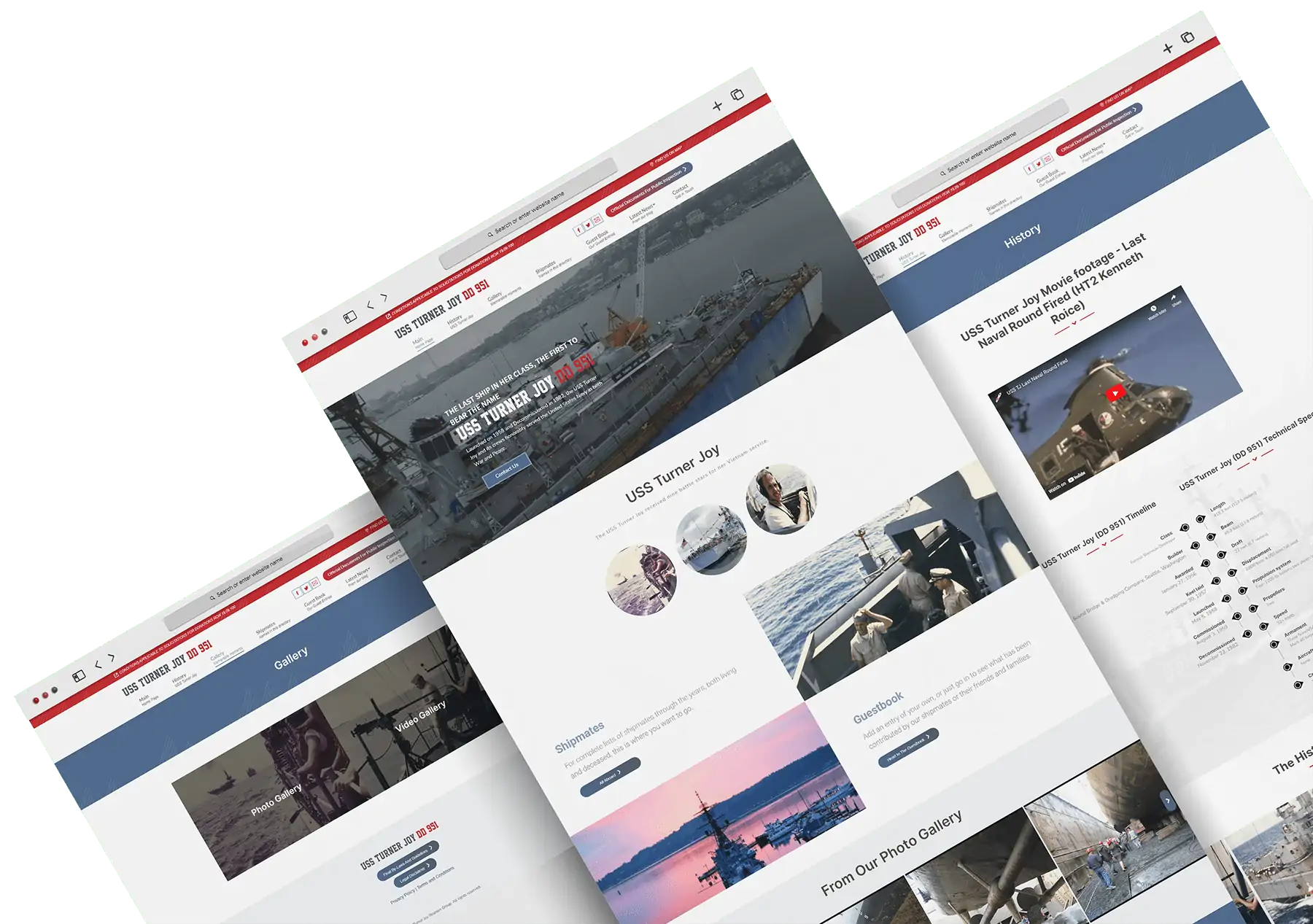 Portfolio Snapshot of USS Turner Joy Website