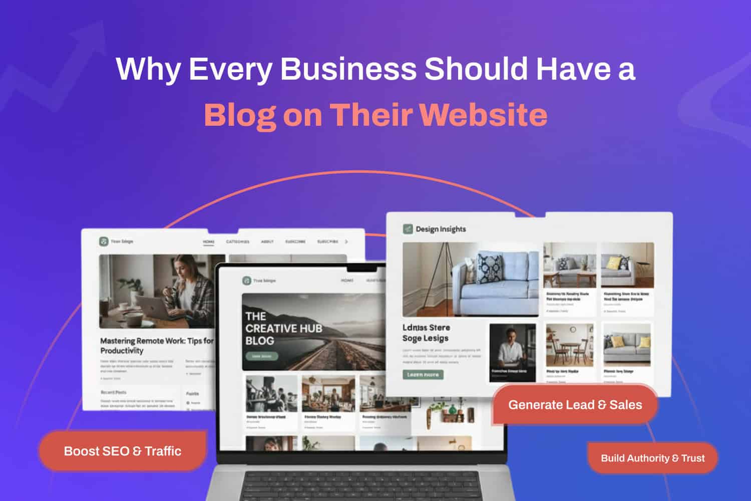 1. Modern website blog pages showcasing digital marketing, SEO-optimized content, and engaging design for business growth and online authority.