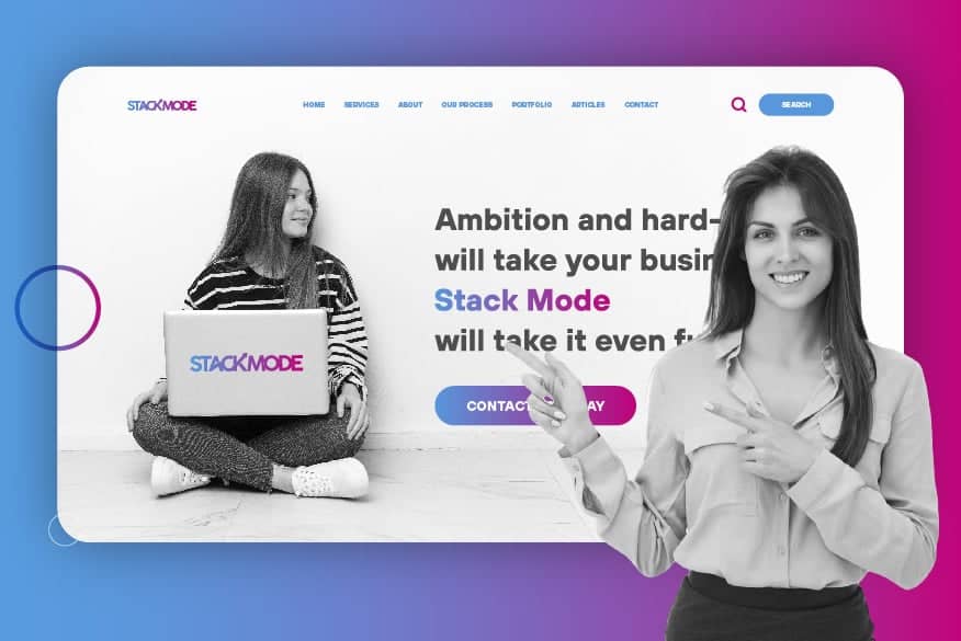 Creative web design showcasing Stack Mode Marketing Group's innovative digital marketing solutions.
