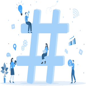 Hashtag symbol representing social media marketing and digital branding strategies for businesses.