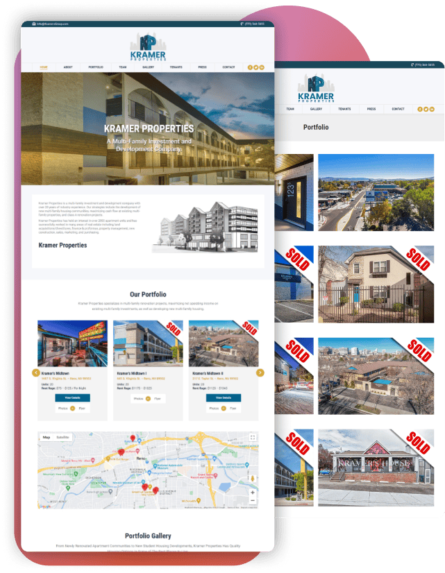 Web Design for Real Estate Company Kramer Properties