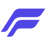Modern blue and white logo with sleek, abstract design representing innovation and technology.