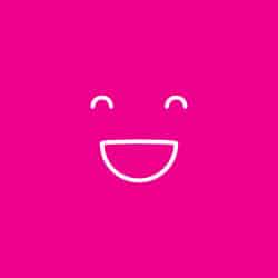 Bright pink background with a simple, happy smiling face icon, perfect for conveying cheerful brand personalities and engaging website visuals.