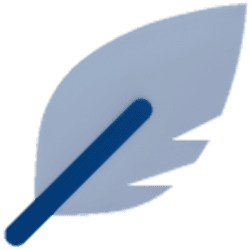 A sleek, modern feather icon representing digital marketing, branding, and creative services offered by Stack Mode Marketing Group.