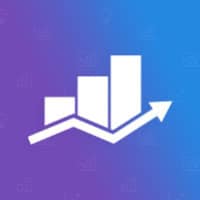 Graph showing upward growth with bar charts and an arrow, representing business success and marketing growth strategies.