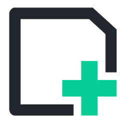 Medical document with a green medical cross symbol, representing healthcare, medical records, or health services in a professional setting.
