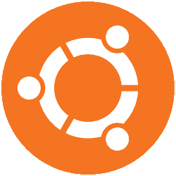 Ubuntu logo icon on orange background, representing Linux operating system and open-source software.