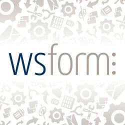 Wsform logo with gear and technology icons in the background, representing web form creation and digital marketing solutions.