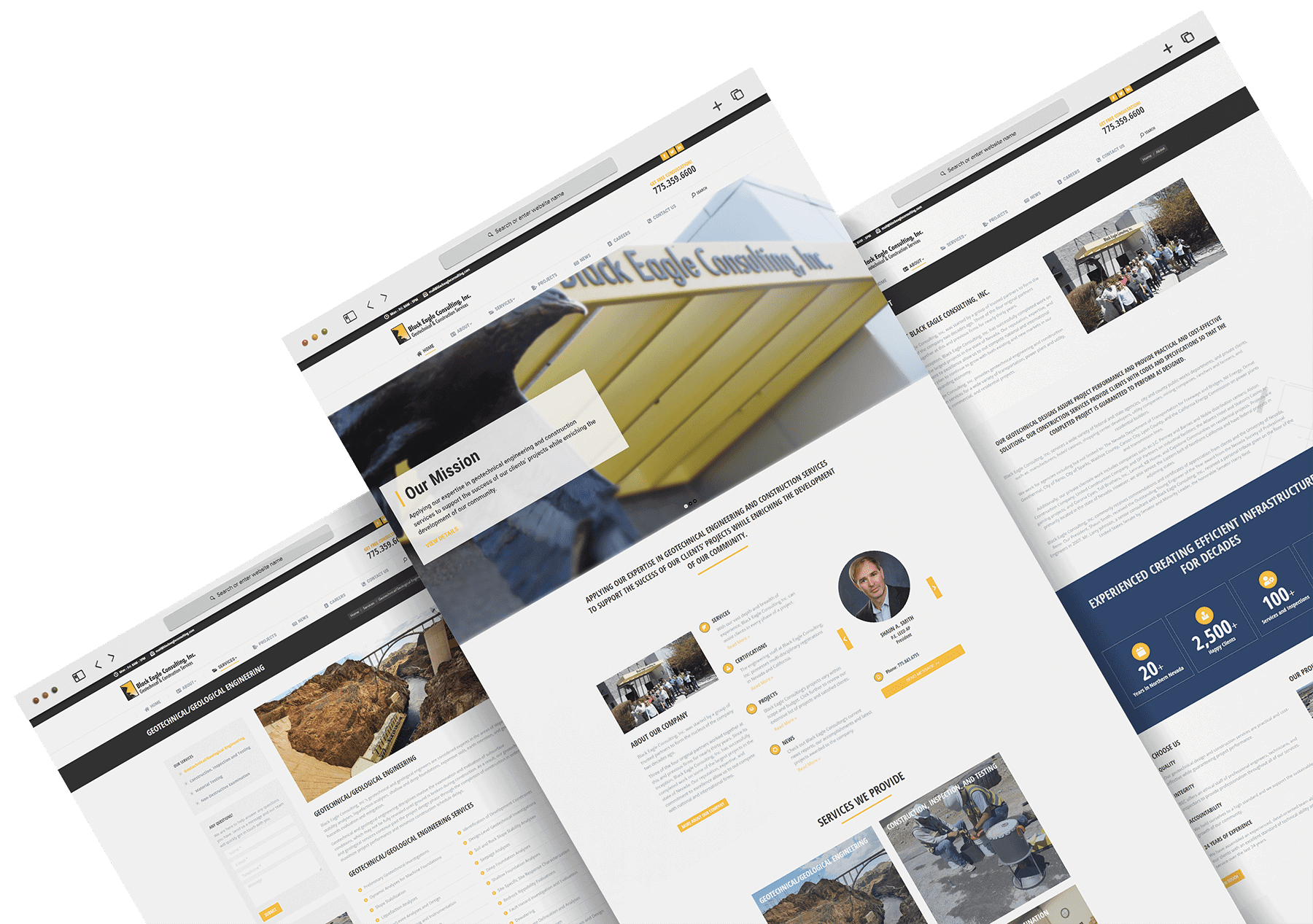 Geo-technical geological engineering website design by Stack Mode Marketing Group for efficient infrastructure solutions.