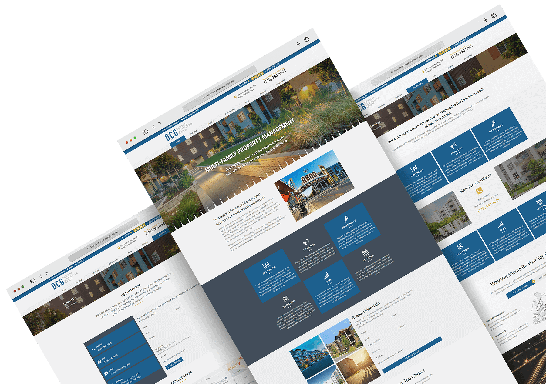 Modern multi-family property management website showcasing professional services for real estate investors and property owners.