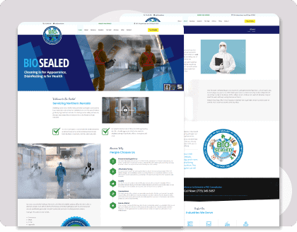 BioSealed disinfection services for healthcare facilities, commercial spaces, and public areas, emphasizing trusted sanitation solutions and COVID-19 disinfection expertise.