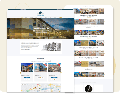 Modern real estate website design showcasing property listings and development projects for Keller Properties.